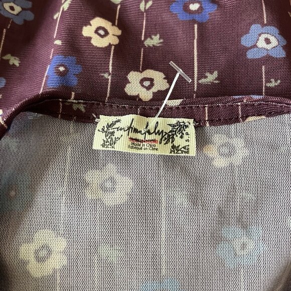 Free People Up All Night Printed Bodysuit Berry Bandit Floral Thong NWOT Small - Picture 7 of 7